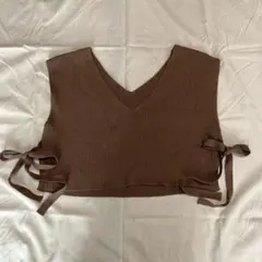 mystic ショート丈 ニットベスト