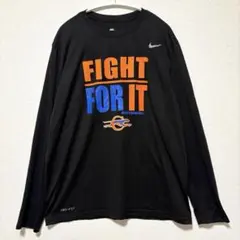 NIKE DRI-FIT 長袖 Tシャツ プリント 黒 XL スポーツ