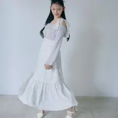 リリーエミュリ Rilly emulie ダブルリボンバルーンプリーツワンピース