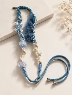 Ｄh ハンドメイド スマホショルダーストラップ ブルー系