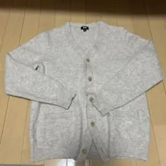 UNIQLO カーディガン グレーホワイトL（レディース）