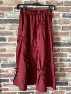 Sweetra エレガントなプリンセススタイルリボン装飾スカート春夏秋冬着用可能