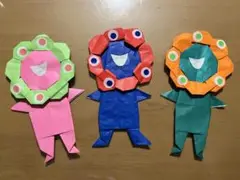 ミャクミャク風　カラフル　折り紙　3体セット