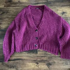 AS KNOW AS PINKY パープルニットカーディガン