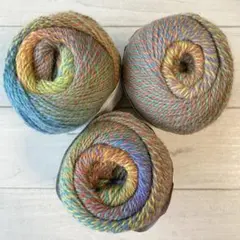 ツートンカラーグラデーションウールヤーン３玉セット