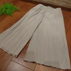 【GLOBAL WORK】 プリーツワイドパンツ ベージュ 110cm