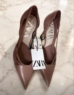 【新品タグ付き】ZARA ザラ ポインテッドトゥ パンプス ピンク 23.5のサムネイル