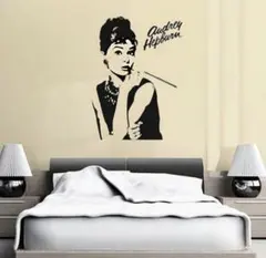 ウォールステッカー（転写式）X31　オードリーヘップバーン　DIY　ウォールデコ