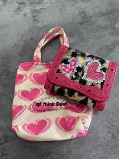 【新品】Think Bee! シンクビー3つ折財布　ヒョウ柄　ミニ財布　ハートのサムネイル