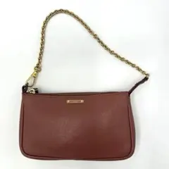 FENDI アクセサリーポーチ　ロゴ　レザー チェーン ポーチ　ハンドバッグ