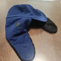 ネイビー 耳当て付き キャップ