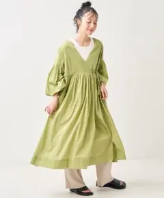 美品 FREAK'S STORE 2WAY カシュクールワンピース グリーンのサムネイル