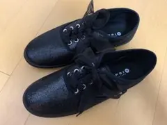 LEPSIM 黒　スニーカー　ラメ　リボン