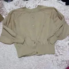 ベージュカーディガン　シースルー　ラメ