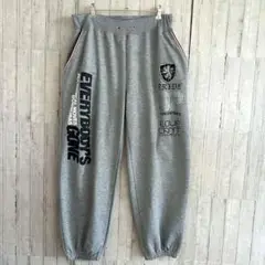 ナイラス LL グレー スウェットパンツ ジョガー ロゴ