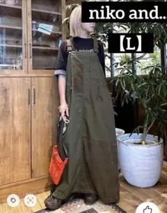 niko and.../ニコアンド リメイク風ジャンパースカート L カーキ