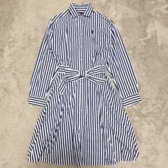 【美品】ポロラルフローレン　シャツワンピース　ストライプ　ベルト