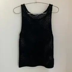 タンクトップ　ニット　黒