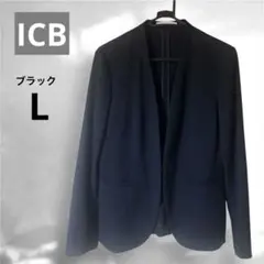 ICB ノーカラージャケット ブラック 6