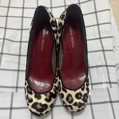 Oriental Traffic ヒョウ柄パンプス　ハラコ素材