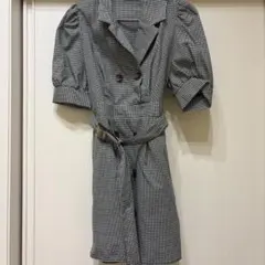 チェック柄ダブルブレストミニワンピース M