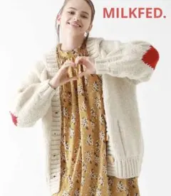 11.MILKFED/ミルクフェド/フード付ざっくりニットカーディガン