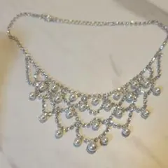 ウェディング　パール、クリスタルネックレス