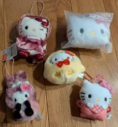 サンリオ ハローキティ ぬいぐるみ マスコット ギャルらびマスコットなど5点