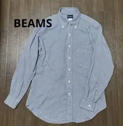 【美品】BEAMSビームス メンズ長袖シャツ M 綿100%
