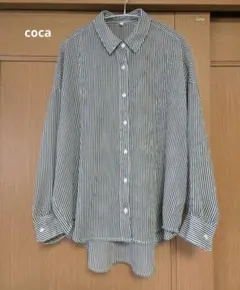 coca ストライプ柄 シアーシャツ 長袖のサムネイル