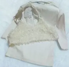 【タグ付き 未使用】mysa closet 田中里奈シャギービスチェ+トップス