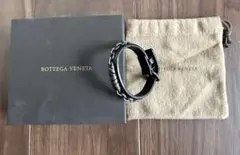 Bottega Veneta ブラックレザーチェーンブレスレットのサムネイル