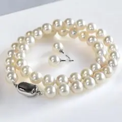 【花珠鑑別書付】極上　アコヤ　パール　本真珠　ネックレス　ピアス　大珠　9ミリ