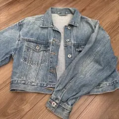 GU ライトブルーデニムクロップドジャケット