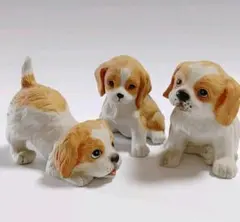 犬 フィギュリン 3個 置物