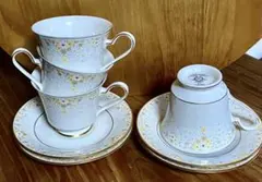 ノリタケ アイボリー チャイナ フレグランス　カップ&ソーサー 4セット