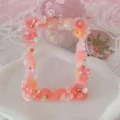 ⟡.·お花なトレカケースキーホルダー④⟡.· ホイップデコ B8 オレンジレッド