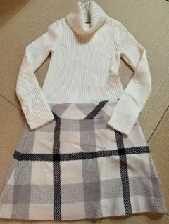 ブルーレーベル　タートルネックニットワンピ　38