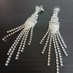 美品✨️スワロフスキー Fit ピアス クリスタルメッシュ フック レア