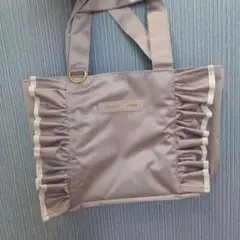 JIll by JILLSTUART　フリル付きグレーのナイロンハンドバッグ