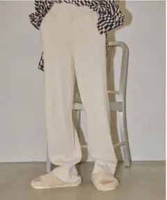 トゥデイフル　イージーリブニットパンツ