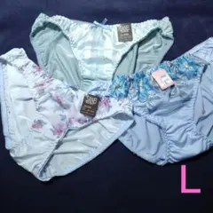 U082 トリコットショーツ Ｌ レディース パンティー まとめ売り 水色のサムネイル
