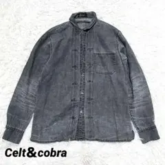 希少 Celt＆cobra ケルトアンドコブラ ウォッシュ加工 リネンシャツ　黒のサムネイル