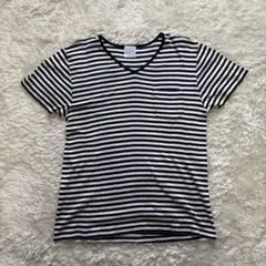 美品☆Letroyes☆ルトロワ☆ストライプ Vネック Tシャツ Mサイズのサムネイル