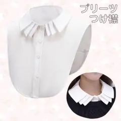 フェイクカラー 重ね着風 韓国 プリーツつけ襟 レディース シャツ襟 つけ襟