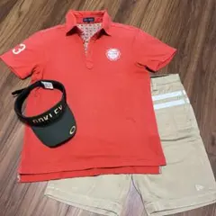 23区 GOLF メンズ ポロシャツ レッド Lサイズ