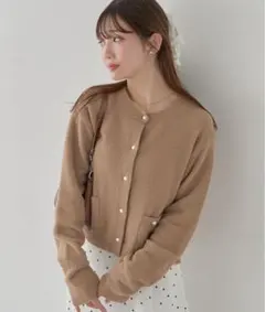 earth music&ecology パウダーシャギークルーネックカーディガン