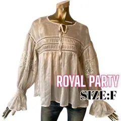⭐️A43⭐️ ROYAL ♥ 上品 レース リボン シアー シースルー ブラウスのサムネイル