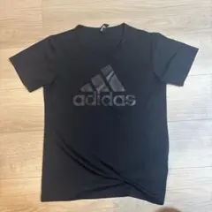 adidas メンズ Tシャツ ブラック ロゴプリント