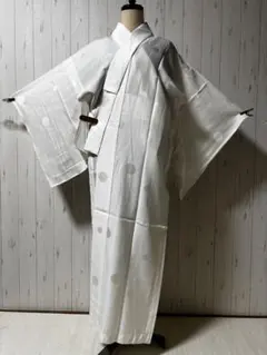 新品未使用☆絽 小紋 すすき グレー 正絹 夏 - メルカリ